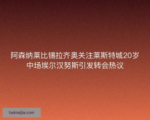 阿森纳莱比锡拉齐奥关注莱斯特城20岁中场埃尔汉努斯引发转会热议