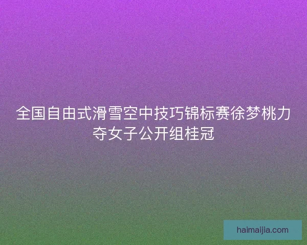 全国自由式滑雪空中技巧锦标赛徐梦桃力夺女子公开组桂冠